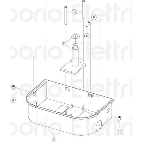 fadini pièce détachée coffrage logement vérin/centrale hysraulique pour combi 740 74092 (745l) (1/3)