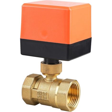 1 Motorbetriebenes 2-Wege-Ventil DN25, Messing, 230 V Wechselstrom, Heizung, Klimaanlage (1/5)