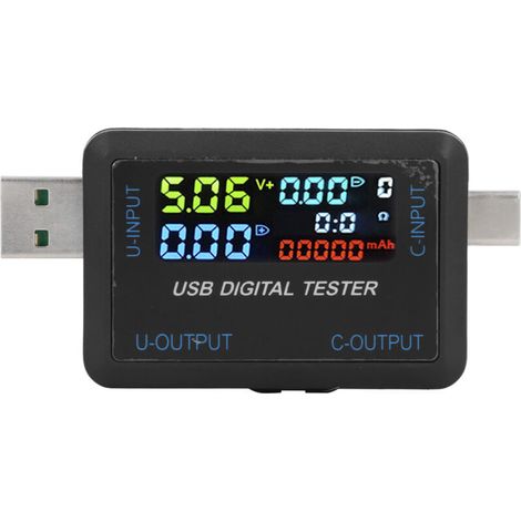 Testeur de Tension et de Courant USB, Multimètre, Ampèremètre de Tension, Testeur de Puissance, Précision à 4 Chiffres, Large Gamme D'applications, écran LCD Couleur IPS HD. (1/5)