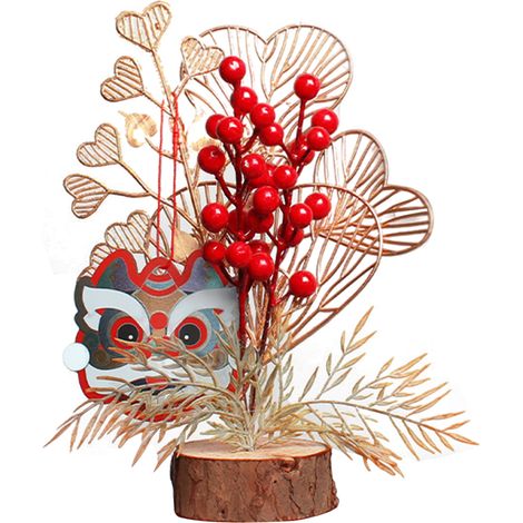 Chinesisches Neujahrs-Ornament, Taschenbaum, Tigerbaum aus Holz und Kunststoff, Dekoration für Zuhause, Büro oder Schlafzimmer (1/5)