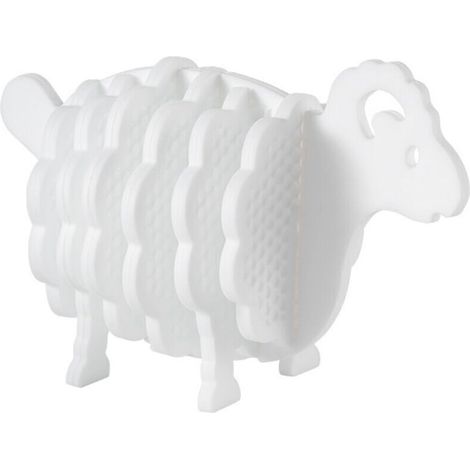 Lot de 7 sous-verres en silicone, dessous de verre résistant à la chaleur et antidérapant, ensemble de dessous de verre pour boissons, tasses, verres et poêles. (blanc) (1/4)