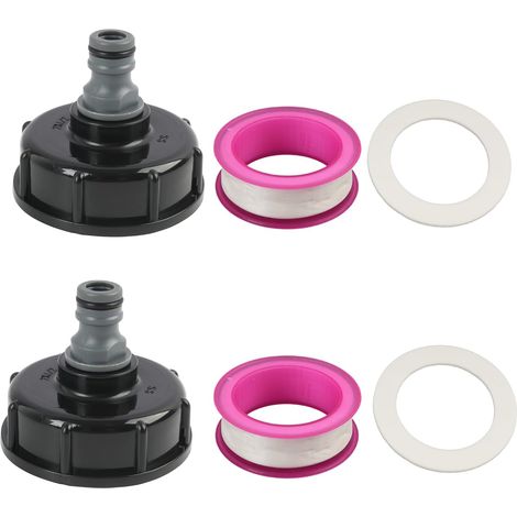 2 Pièces S60x6 IBC Bouchon cuve 1000l de Réservoir Raccord, Adaptateur de Bouchon de Réservoir IBC, Adaptateur Cuve S60x6 pour Tuyau 1/2 Pouce, Raccord Cuve 1000 Litres Arrosage Jardin (1/5)