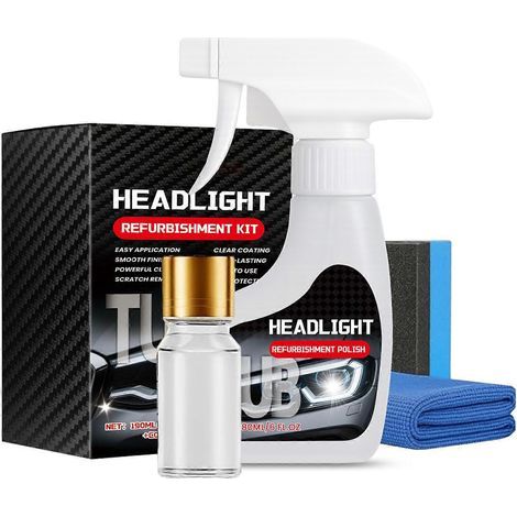 Kit de rénovation pour phares de voiture jaunis - Revêtement protecteur UV longue durée pour une brillance éclatante (1/5)