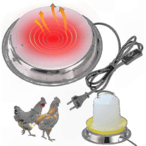 Abreuvoir chauffant pour volailles en hiver - Abreuvoir pour poulets avec options de prise UE et US (1/4)