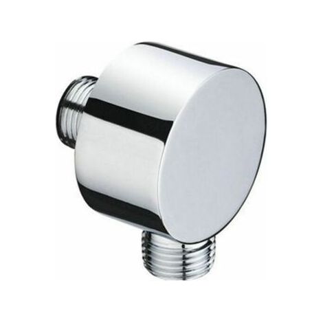 Raccord de tuyau rond – coude de raccordement mural chromé – laiton – universel – raccord sable 1/2 pouce – raccord mural de douche pour douchettes à main (1/5)