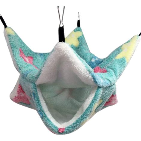 Hammock - Pour Petit Animal - 34 x 34 cm - Tissu Doux Sans Irritation - Suspendu Dans Cage - Pour Hamster Ferret Cobaye Perroquet - 1 Pièce