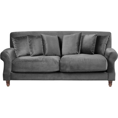 Sofa 2-Sitzer EIKE Samtstoff Grau (1/5)