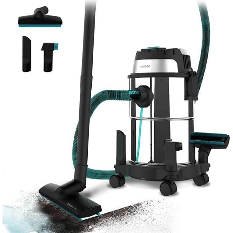 Cecotec Aspirador de Sólidos y Líquidos de 16 L Conga Rockstar Wet & Dry Steel. 1200 W, 20 kPa, Doble función: Aspirador y Soplador, Estructura Metálica, Ruedas, Radio de Acción 5m
