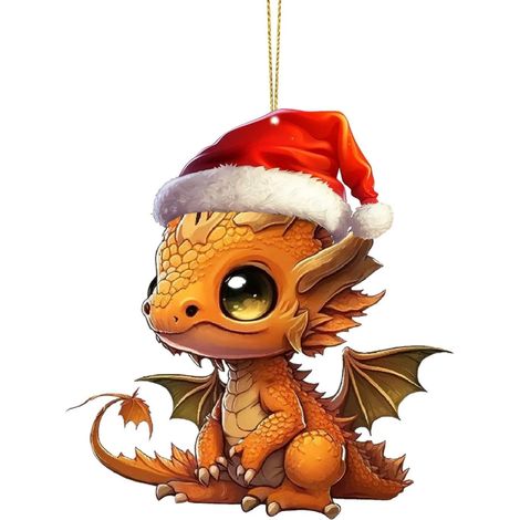 Pendentif Dinosaure - Décoration De Noël En Acrylique - Pour Voiture Maison Bureau Café - Lot De 1 (1/4)