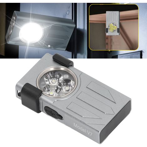 V7 Multifunktionale tragbare LED-Taschenlampe in Grau mit UV-Licht, 1100 Lumen, Magnetverschluss und Hauptlicht mit 1100 Lumen LED-Hauptlicht. (1/5)