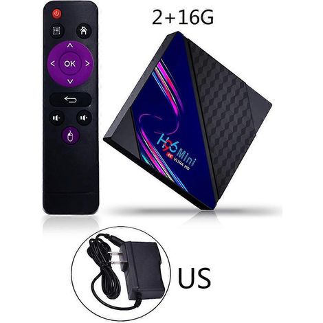 H96 Mini V8 RK3228A Android TV Box 8 GB/16 GB, WLAN 4K, Bluetooth, Mediaplayer für YouTube und Streaming, Quad-Core-Prozessor, US-Stecker