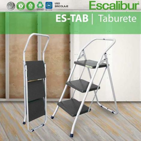 Taburete Escalera Acero 3 peldaños Escalibur (1/4)