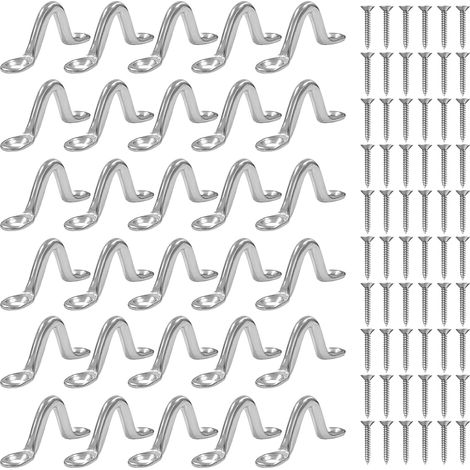 30 PièCes Pontet INOX, Oeillets D'Accastillage en Acier Inoxydable 304 Marine 60 Vis, Boucles De Pont pour Kayaks, pour Bateau Et Kayak, Pont, GréEment de Cano (1/5)
