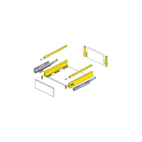 Kits partiels Innotech Atira - tiroir casserolier avec tringles hauteur 176 mm - longueur 520 mm finition Blanc - HETTICH
