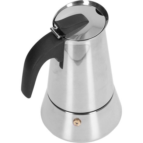 Espressokanne aus Edelstahl 304, dickwandige, lebensmittelechte italienische Kaffeemaschine, Logo-Modell (304), großes Fassungsvermögen für 6 Tassen, 300 ml (1/5)