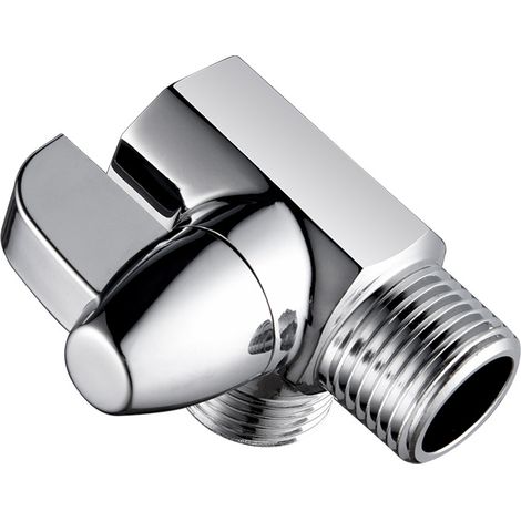 Inverseur de douche à 3 voies en laiton chromé, vanne d'adaptation en T G1/2" pour bras de douche mural