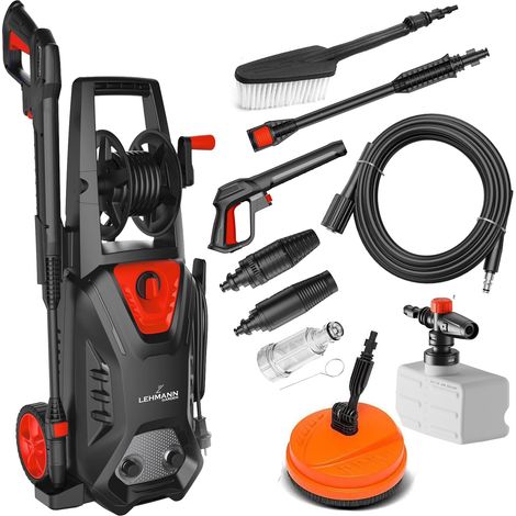 Hudson Nettoyeur Haute Pression Avec Pompe En Aluminium, 1800 W, Pression Max. 220 Bar, Débit 450 L/H, Kit D'accessoires – Brosse De Terrasse, Mousseur, Brosse Pour Jantes (1/5)