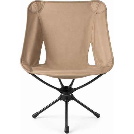 Chaise pliante lune pivotante 360° aluminium camping kaki (1/5)