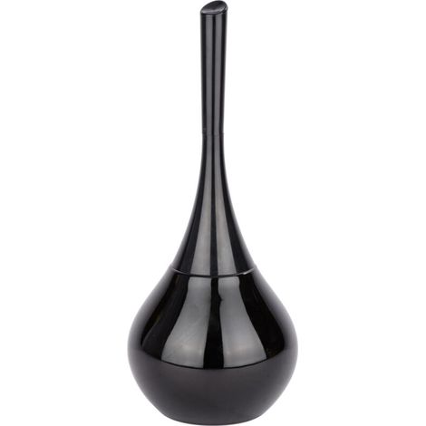 Brosse WC fermée en céramique noire – Design flacon élégant – Tête remplaçable pour nettoyage efficace – Dimensions 16x40 cm (1/5)