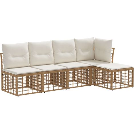 Maison Exclusive - Set di divani da esterno Naturale Poliestere