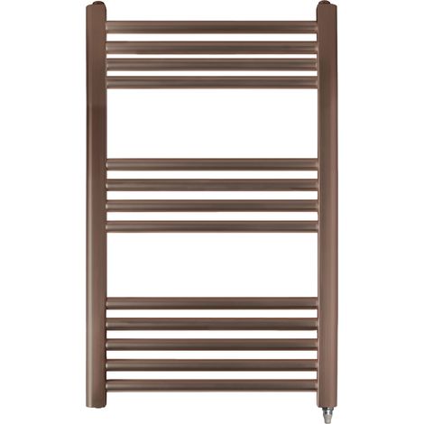JTP Vos Electric Towel Rail with Standard Heating Element 800mm H x 400mm W - Brushed Bronze (1/2)