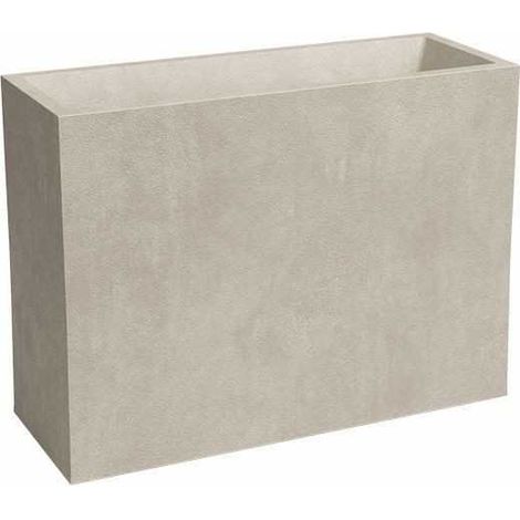 Jardinière haute Sydney 50 L en plastique crème – Dimensions 80 cm – Volume 50 L – Pour espaces extérieurs – Élégante et durable – Artevasi