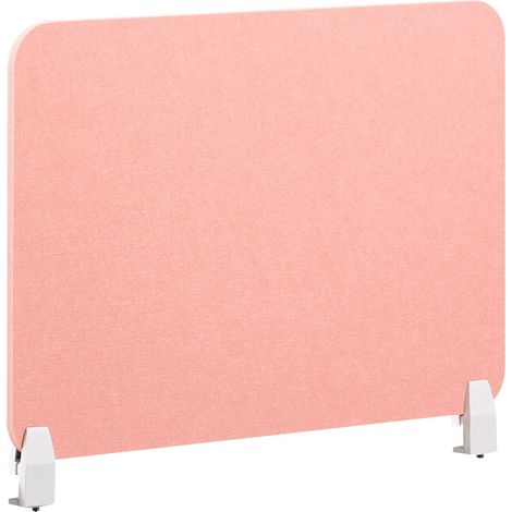 Séparateur de Bureau Panneau Synthétique Acoustique Tissu 50 x 72 cm Rose Pêche Split