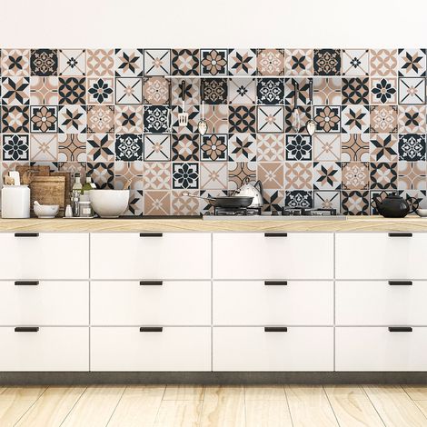 Sticker Mural Carrelage adhésif Cuisine Salle de Bain - 60 STICKERS CARRELAGES AZULEJOS NANIDA - 60stickers10x10cm (1/5)