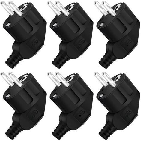 – Waterproof electrical socket 250V 16A – Set of 6 male plugs for 8-10 mm cables – ABS and rubber materials – For outdoor construction sites (1/5)