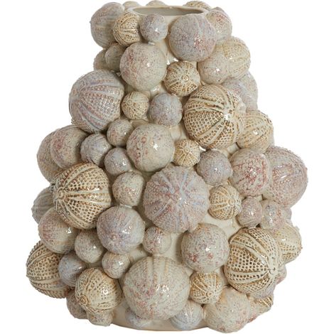 Light & Living Seeigel Vase Keramik Creme-Sand – Ø29,5x32 cm