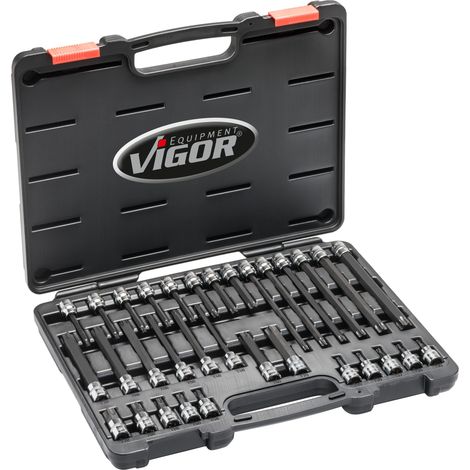Vigor V6017 Juego de 32 Llaves de Vaso Metálicas
