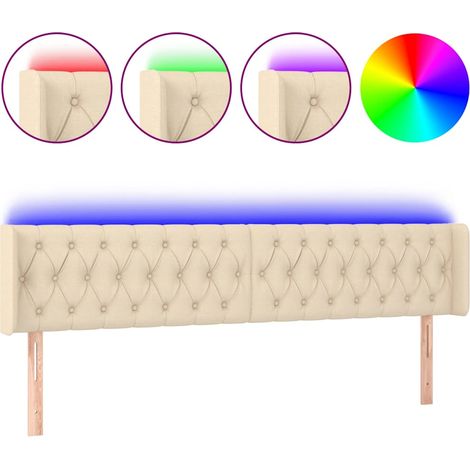 Maison Exclusive - Testiera a LED Crema 183x16x78/88 cm in Tessuto (1/5)