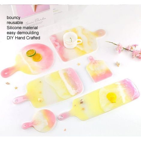 moule epoxy,Moule de plateau en résine de silicone,Transparent Silicone Coaster Mold,Moule Resine Epoxy,planches à fromag (1/5)