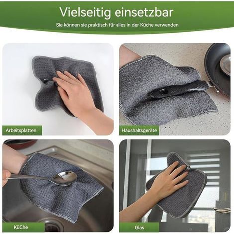 Torchon Microfibre - 20 cm x 20 cm - Cuisine - 6 Pièces (1/5)