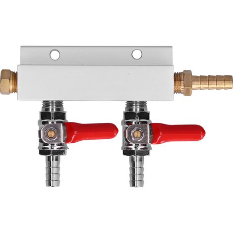 Collecteur de distribution de gaz à 2 voies pour CO2 avec clapets anti-retour intégrés pour bière de 5/16 pouce (1/5)