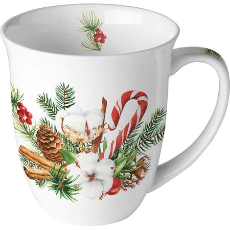 Tasse en Porcelaine Fine - Décoration de Noël