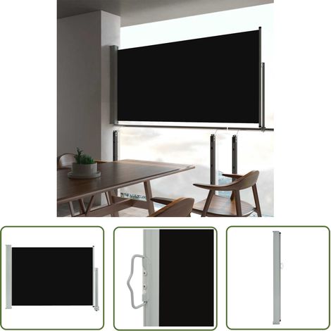 Auvent latéral rétractable de patio 80x300 Noir (1/5)
