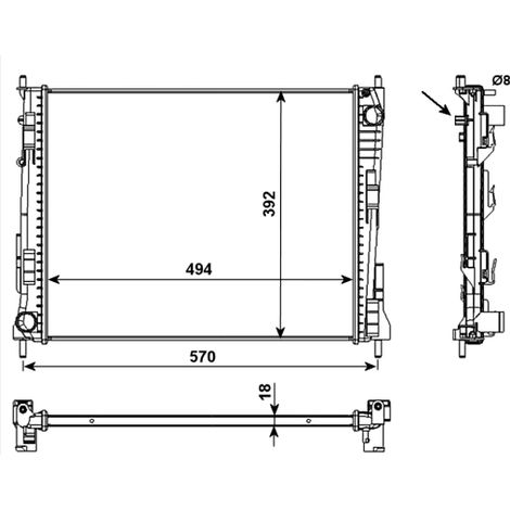 Radiateur, refroidissement du moteur NRF 53992 RENAULT 8200448553 8660003480