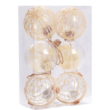Boules De Noël Transparentes - Lot De 6 Boules Décoratives Accrochables - Sans Verre - Pour Arbre De Noël Intérieur Et Décoration Festive (1/5)