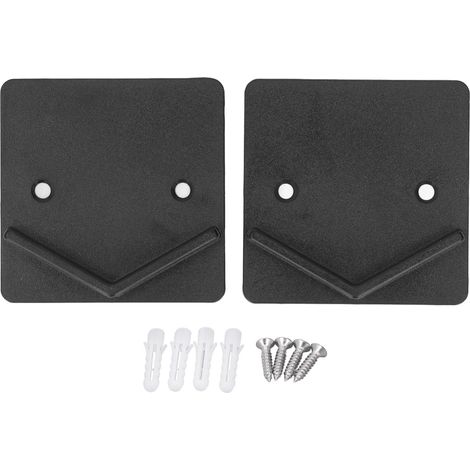 Soporte de barra para cortina de ducha de 2 piezas, montaje en pared con extremos cuadrados y abrazaderas, ABS negro. (1/5)
