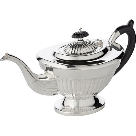Théière en Métal Argenté Style Anglais 0,9 L - 28 x 14 x 16 cm - PANGIVO