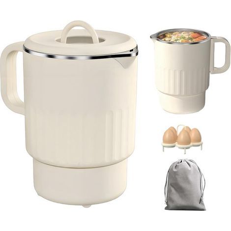 Faltbarer Wasserkocher – 800 ml – Reise-Wasserkocher mit Aufbewahrungstasche und Eierdämpfer – 600 W Camping-Wasserkocher (1/5)