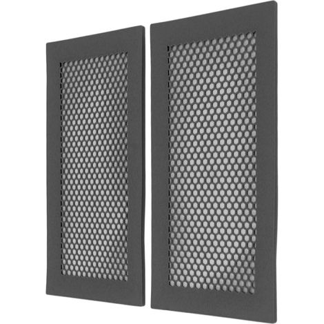 Lot de 2 grilles d'aération de sécurité pour bébé, en silicone souple et noir, pour la maison, afin de retenir les débris, les cheveux et les insectes. (1/5)