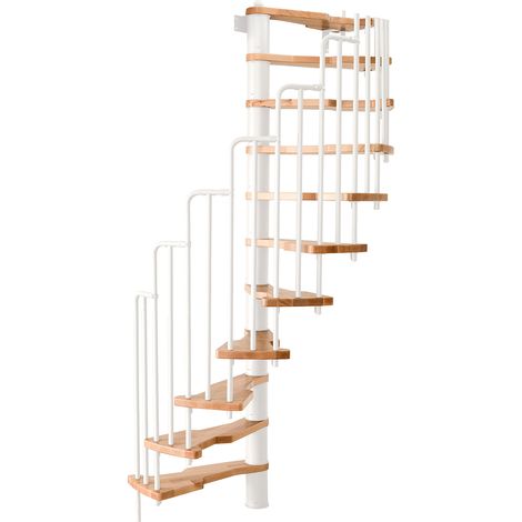 Minka Spindeltreppe Metallica 38 - 305,5cm Geschosshöhe Buche Weiß