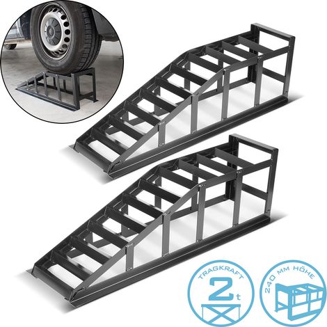 STAHLWERK GT-14 ST rampa de acceso Juego de 2 con una capacidad de carga de 2 toneladas Rampa de acceso