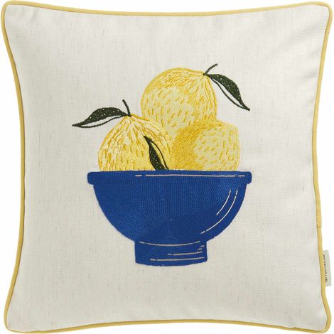 TOM TAILOR Zierkissenhülle LEMONS - 1 Stück 38x38 cm, Gelb