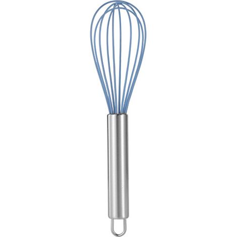 Fouet à œufs professionnel - 20 cm - Acier inoxydable et silicone alimentaire - Fouet à œufs de cuisine - Lot de 2 - Bleu (1/5)