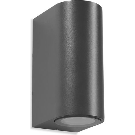 LEDS C4 Estructura IP65 Max Wall Fixture Double Emission Aluminio Gris Urbano IK10