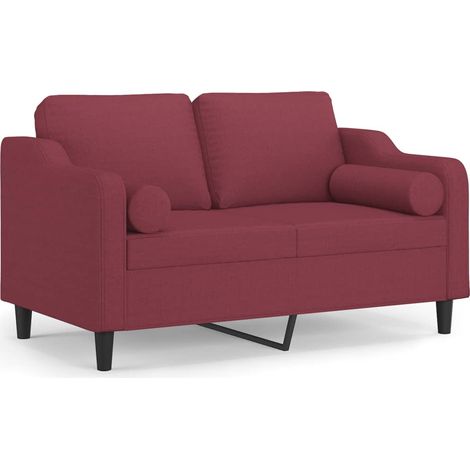Maison Exclusive - Divano a 2 Posti con Cuscini Rosso Vino 120 cm in Tessuto