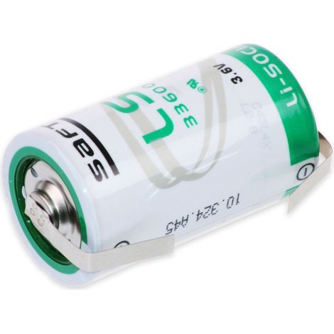 Batterie lithium SAFT LS 33600-CNR, D, avec pattes à souder en U, 3,6 V-, 17000 mAh